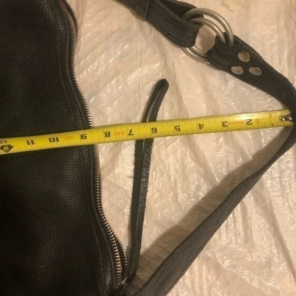 Lucky brand black pebbled leather hobo bag